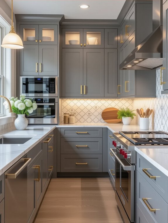 elegant grey kitchen design