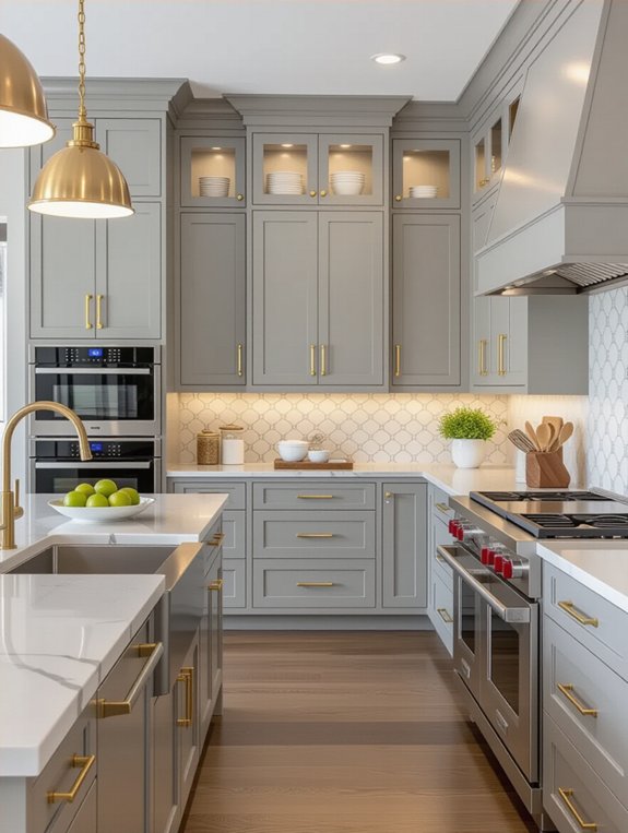 blending styles with grey cabinets