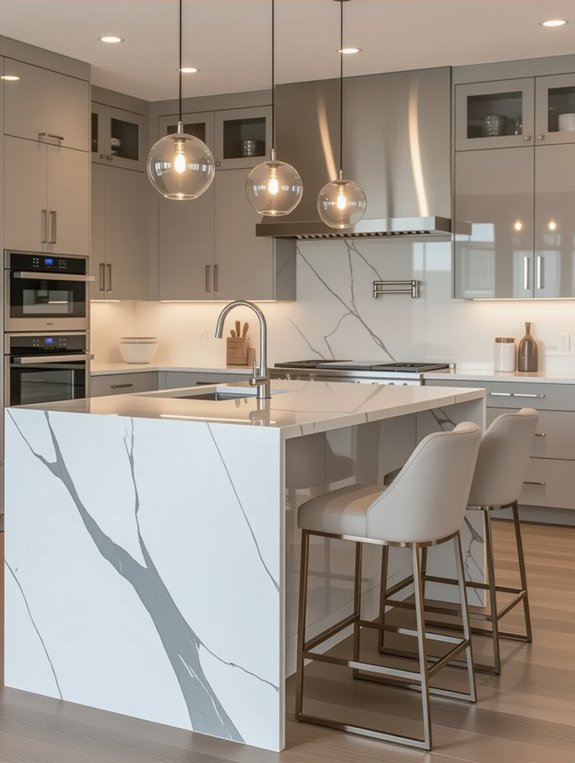 sleek modern kitchen centerpiece