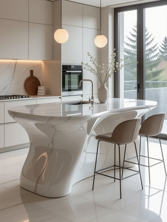 bold sculptural kitchen centerpiece