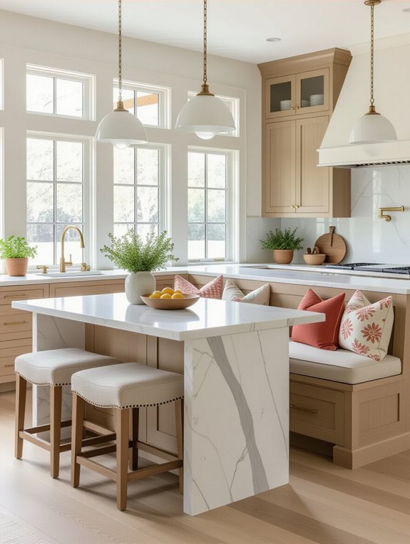 cozy breakfast nook setup