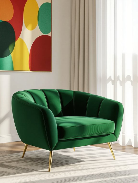 luxurious velvet lounge chair