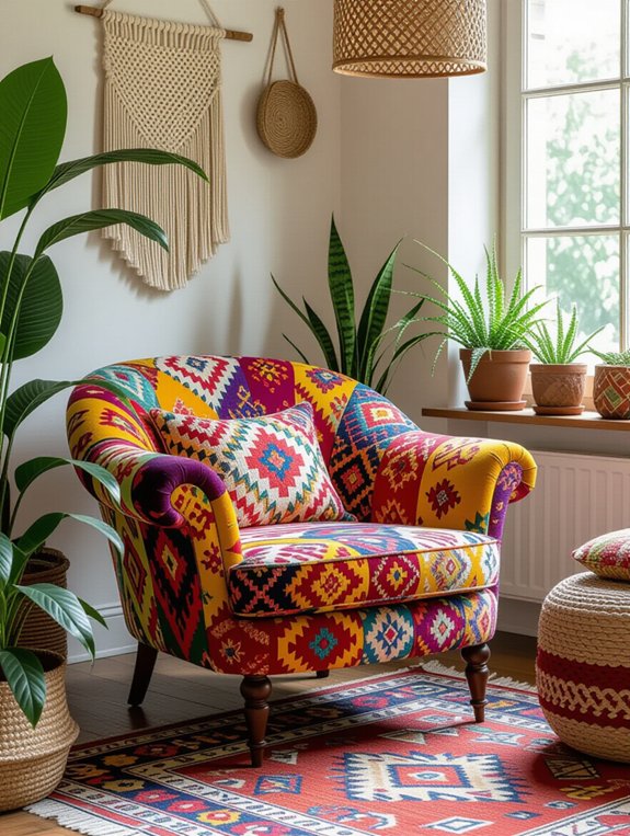 vibrant eclectic accent chair