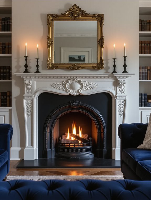 elegant mantelpiece fireplace