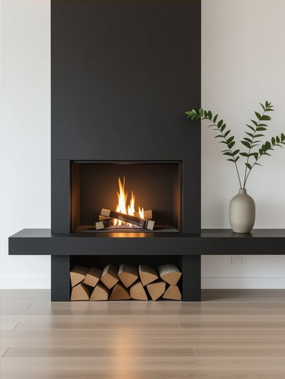sleek minimalist fireplace design