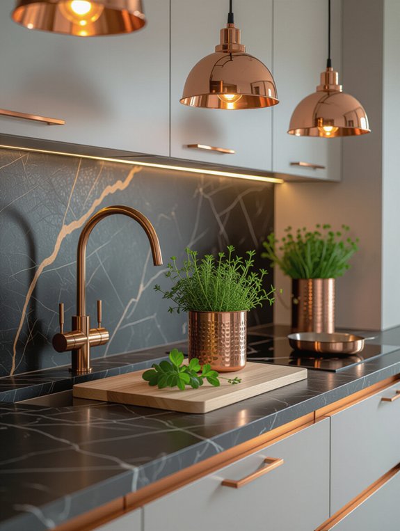 copper kitchen accents