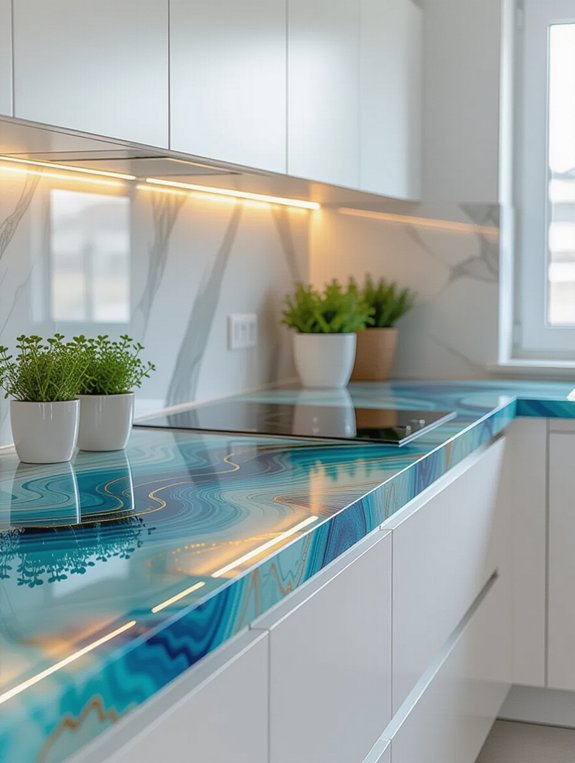 artistic resin kitchen countertop