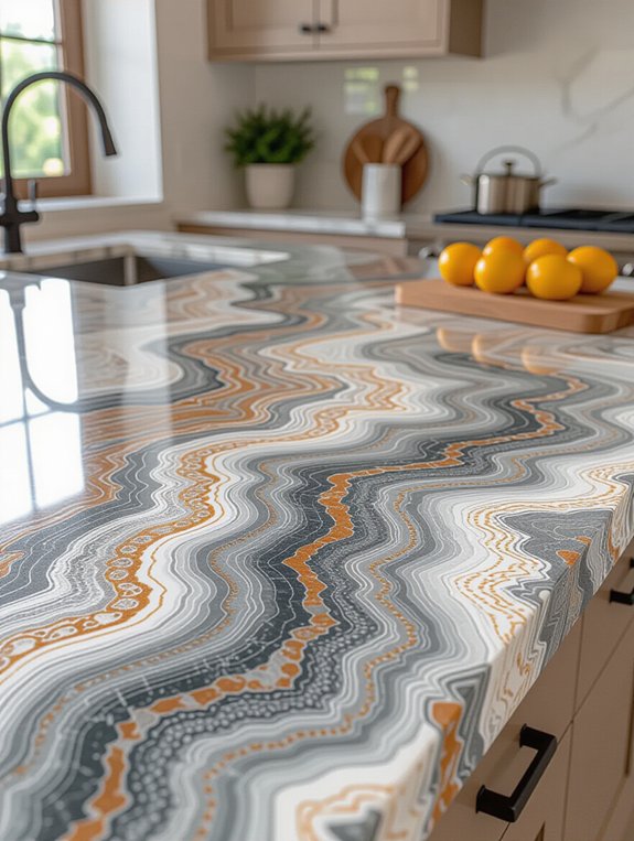 textured stone kitchen countertop