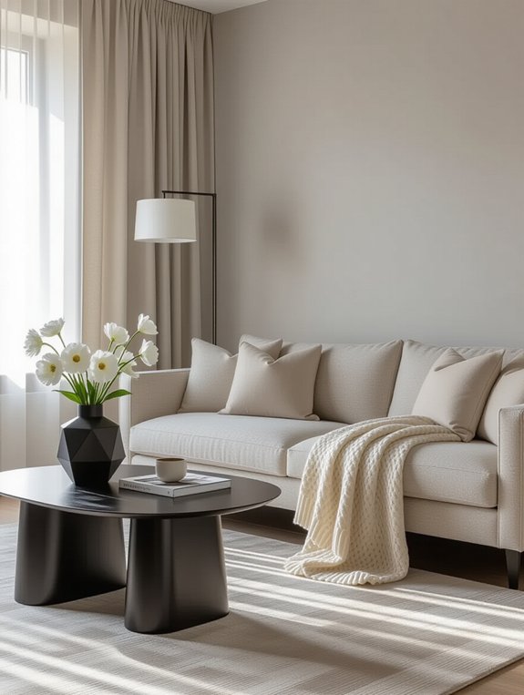 beige sofa monochrome elegance