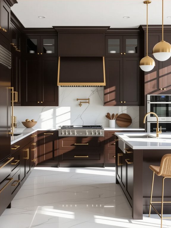 elegant dark cabinets contrast