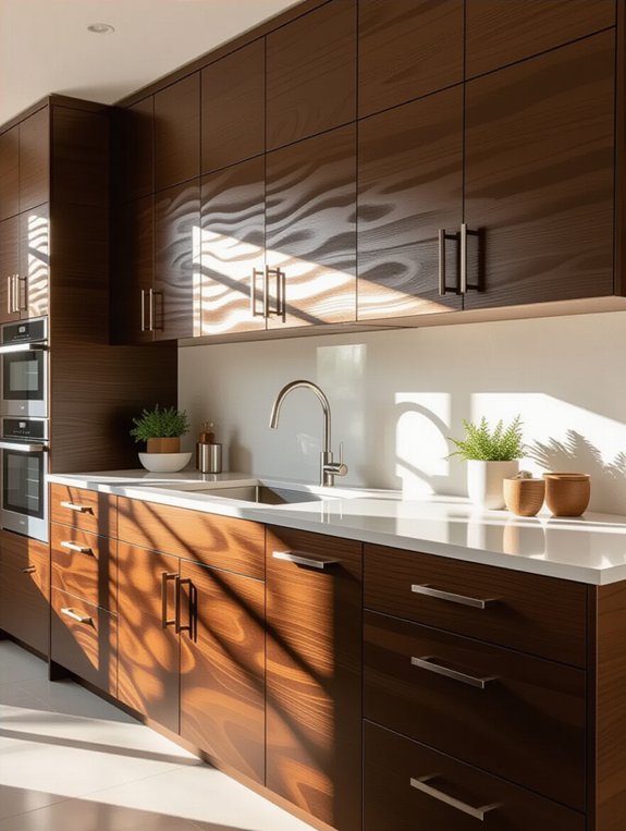 textured melamine kitchen cabinets