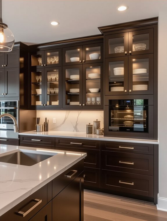 elegant glass cabinet accents