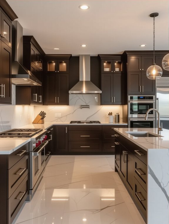 monochromatic brown kitchen elegance