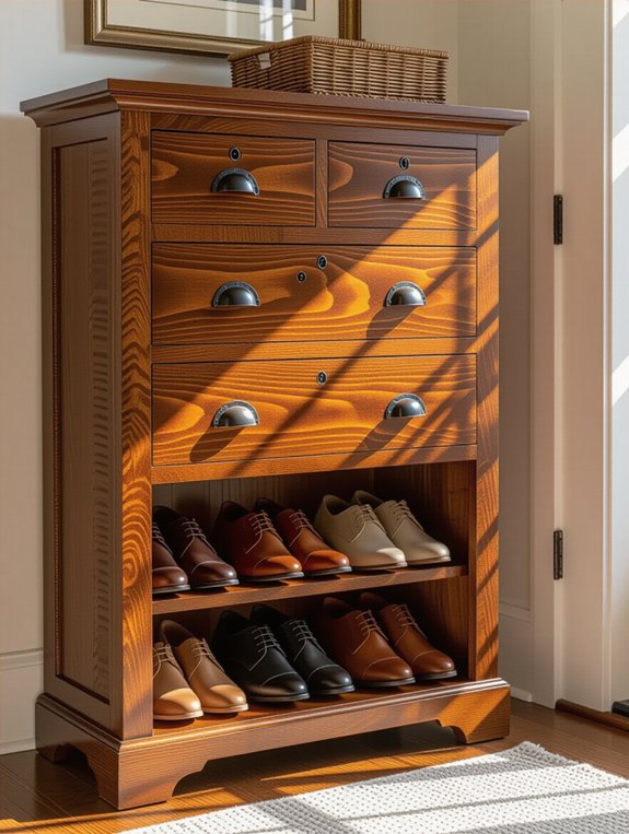 rustic shoe storage solution