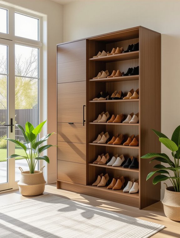 stylish organized shoe display