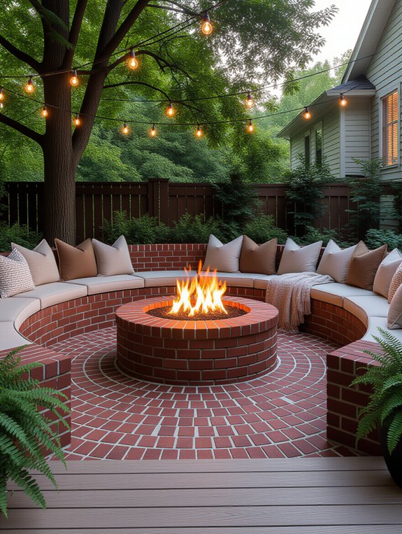 brick fire pit patio