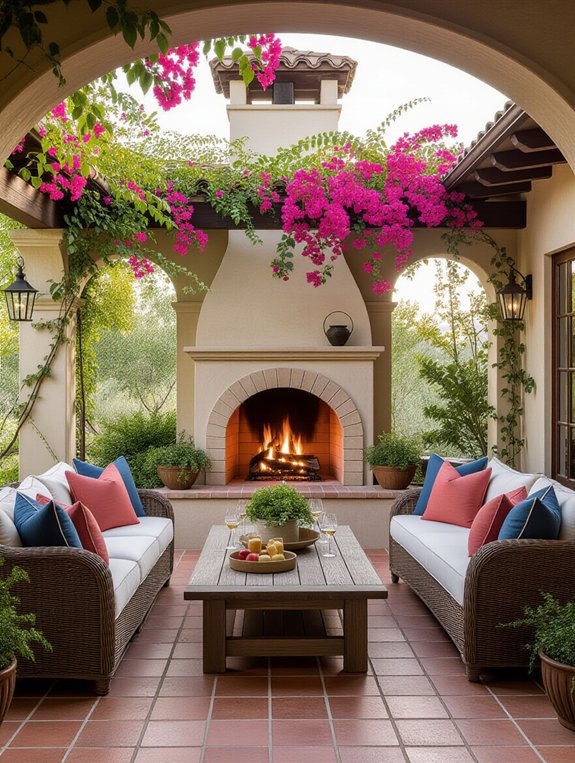 mediterranean style outdoor lounge
