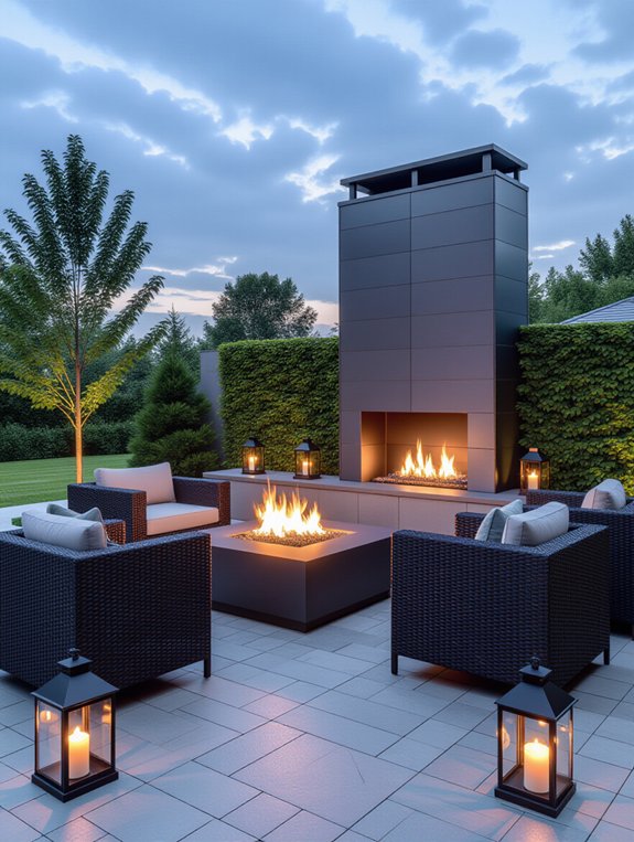 steel firebox patio
