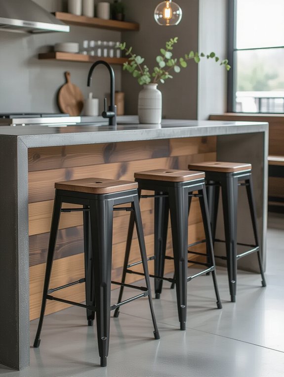 sleek space saving bar stools