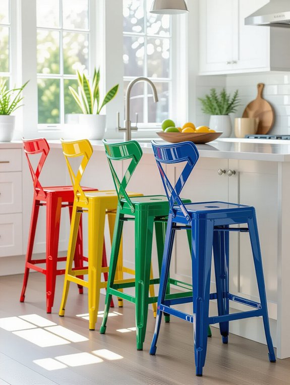 vibrant lightweight kitchen stools