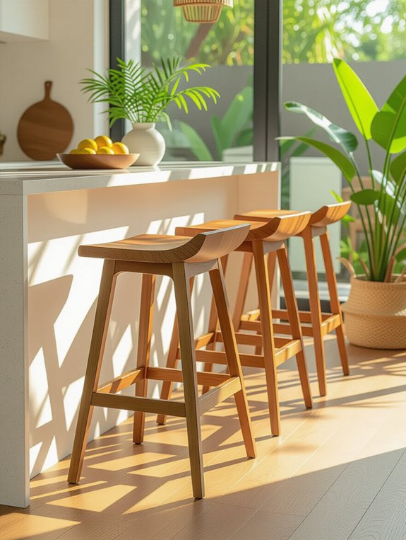 sustainable stylish bamboo stools