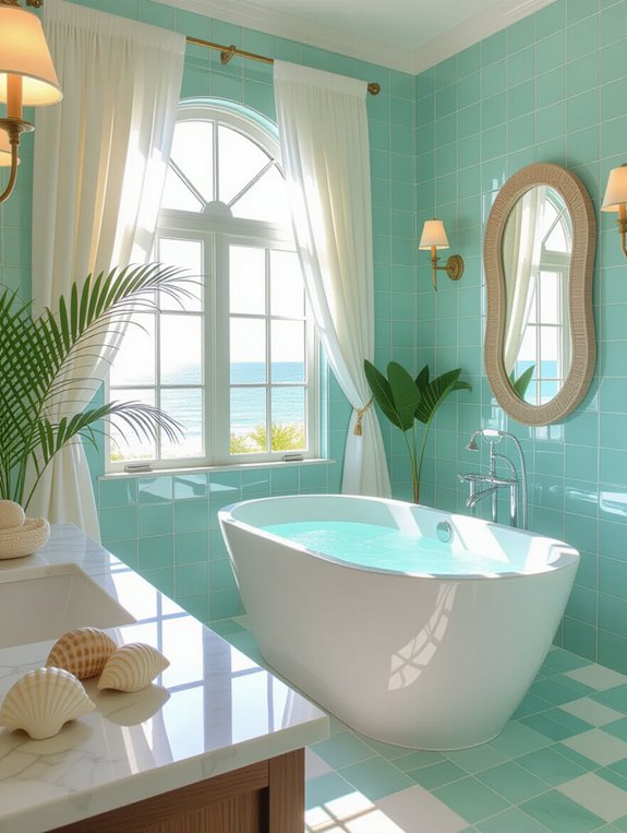 serene aqua and sand color palette