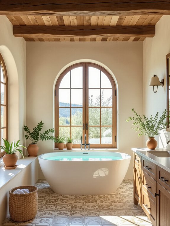 rustic wooden ceiling beams
