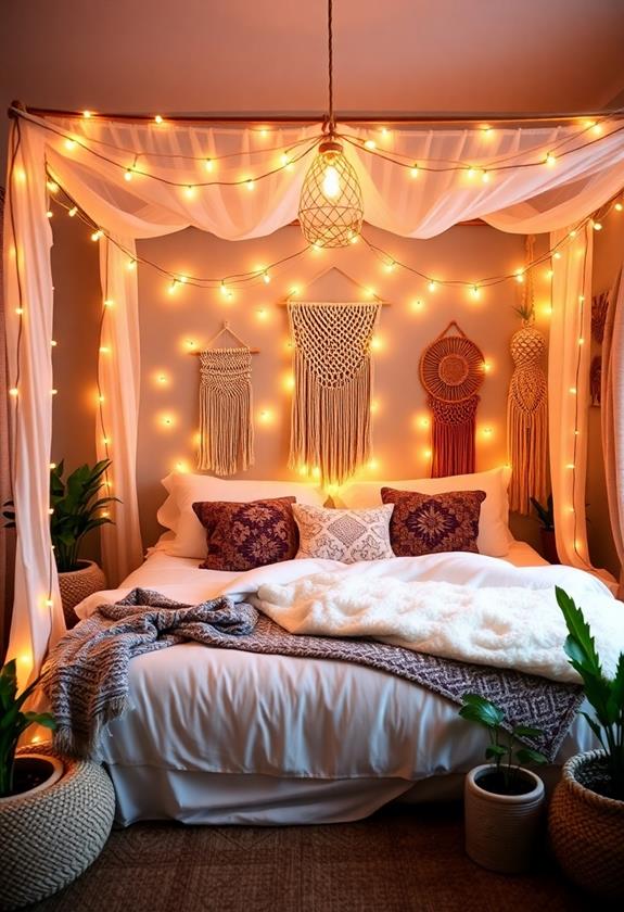 Warm string light ambiance