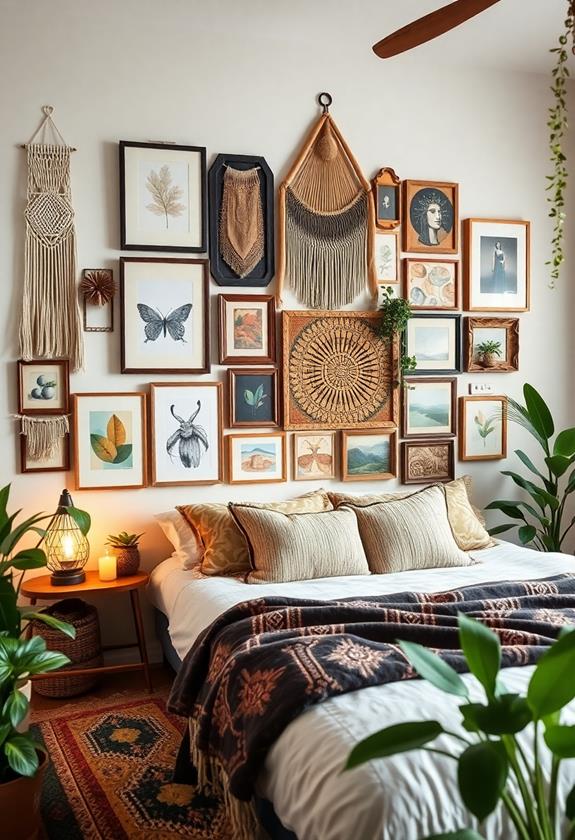 Eclectic gallery wall art