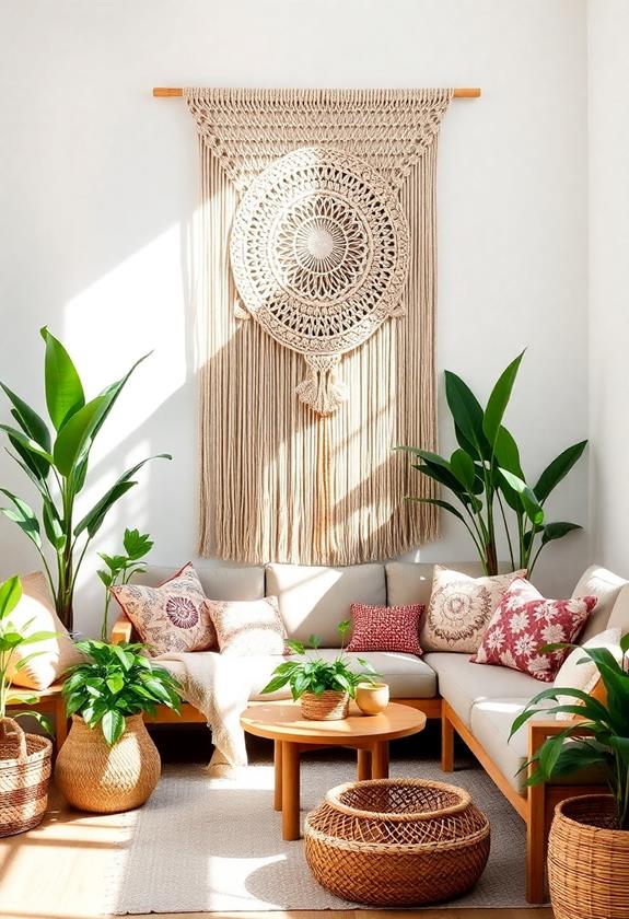handmade macramé wall hanging