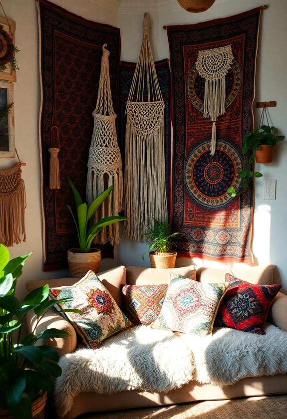 colorful boho tapestry