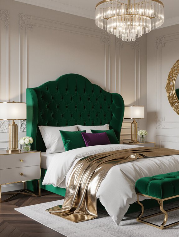 shimmering metallic bedroom highlights