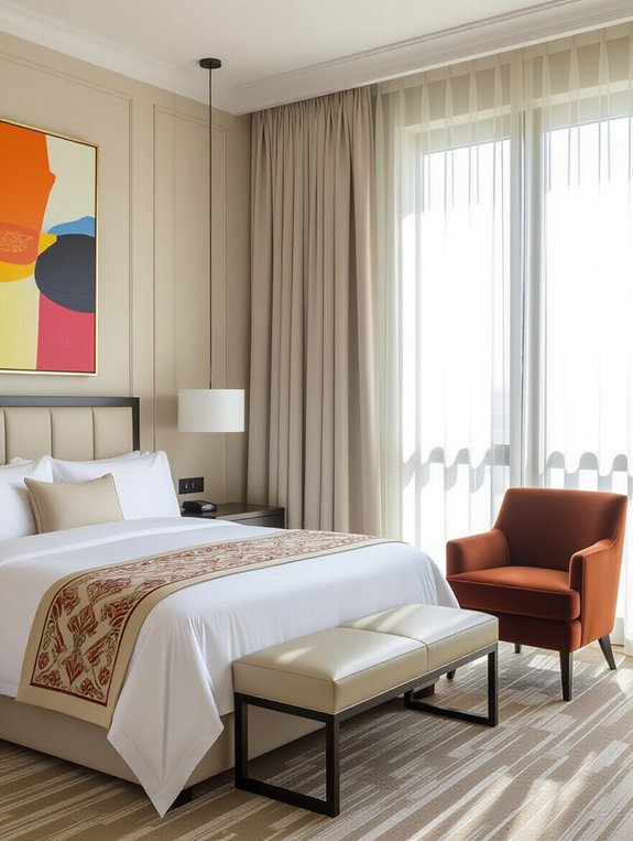 elegant artwork enhances ambiance