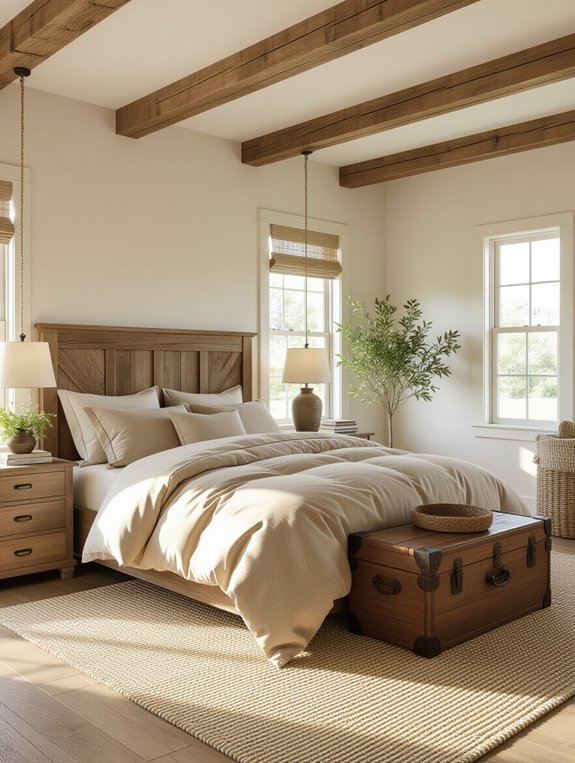 rustic wood bedroom accents