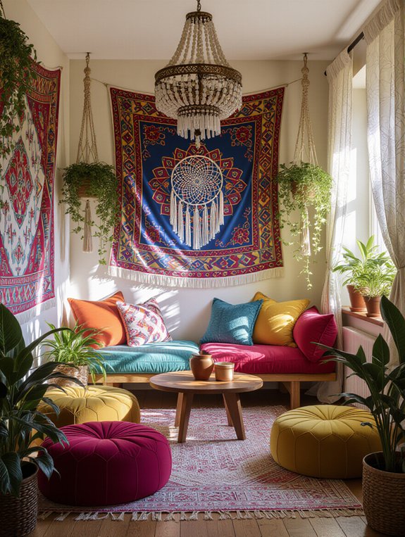 bohemian vibrant bedroom