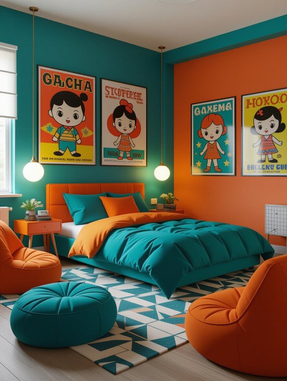 retro modern bedroom