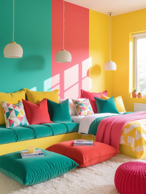 color blocking bedroom
