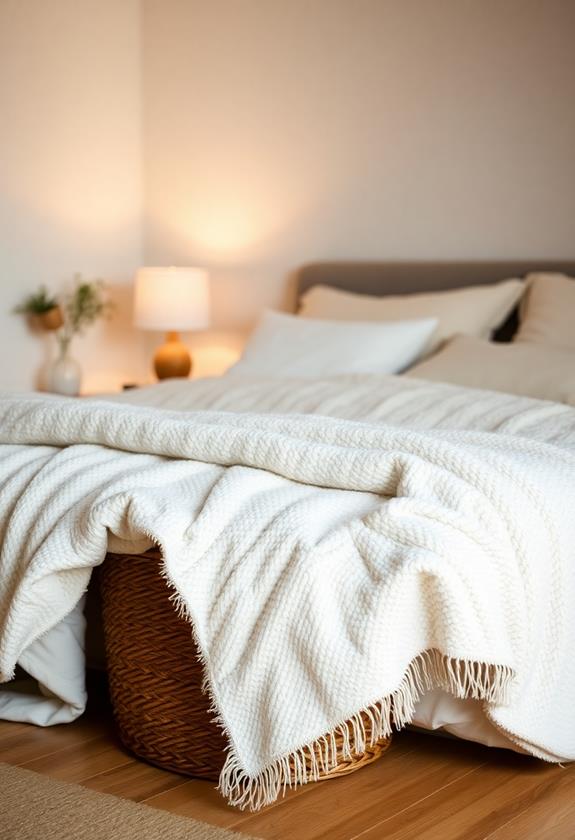 cozy blanket storage solution