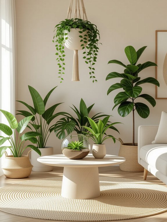 fresh indoor plants enhancing decor
