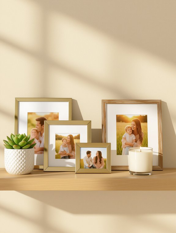 personalized photo frames on wall