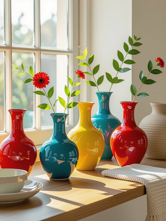 colorful decorative vases