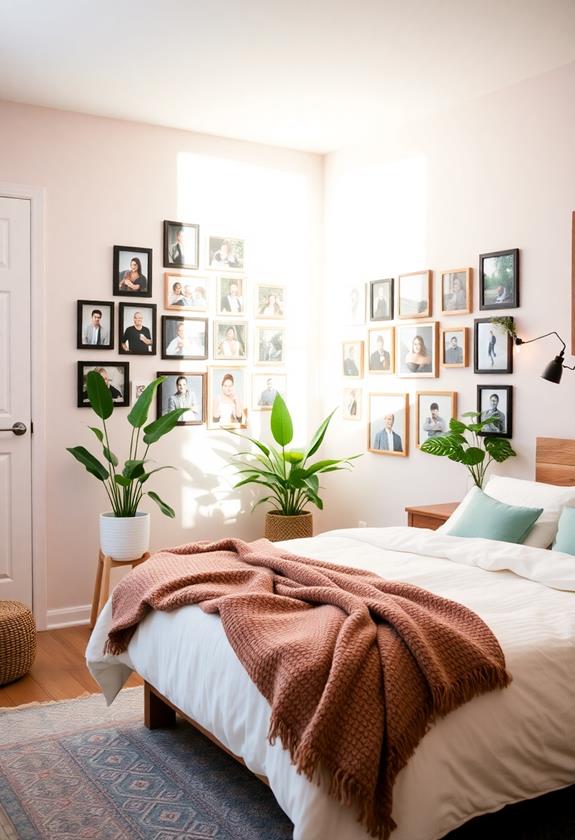 personal photos in bedroom