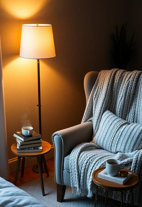 cozy reading nook setup