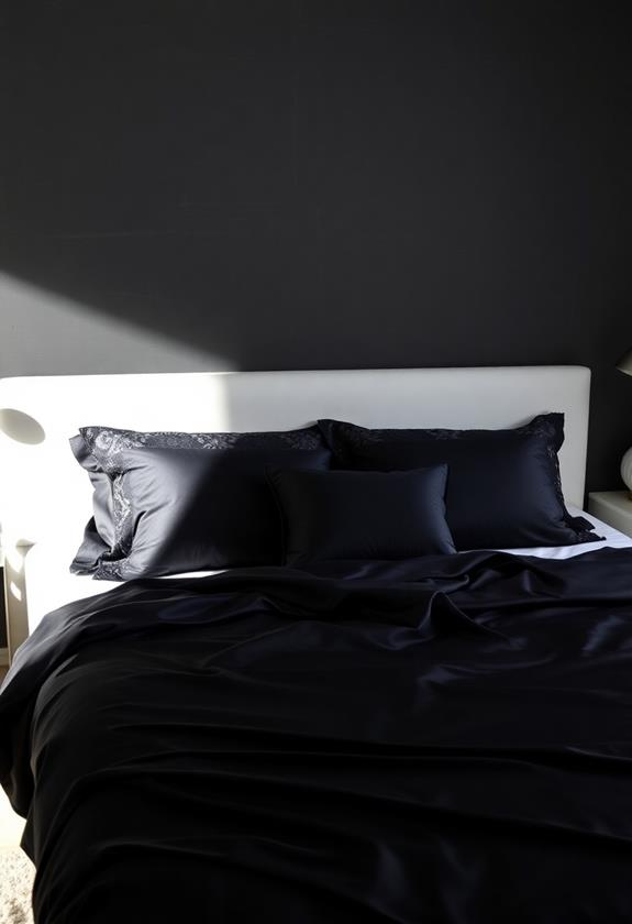 elegant dark bed linens