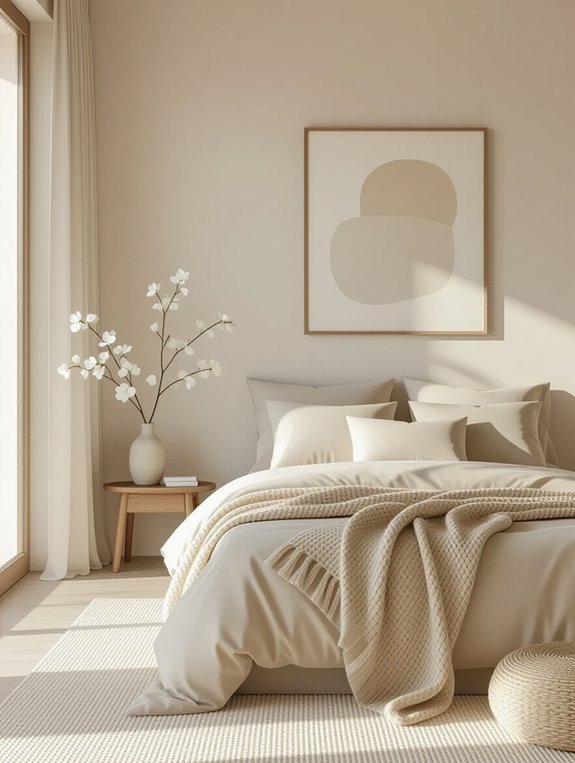 minimalist beige bedroom