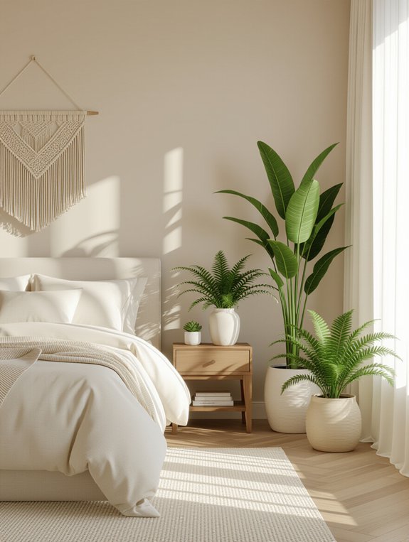 indoor plants in bedroom