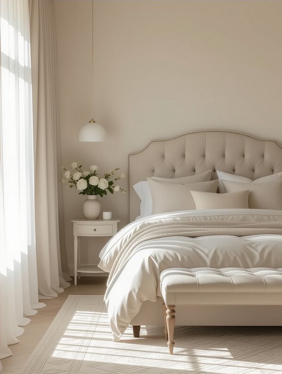 beige and gray bedroom