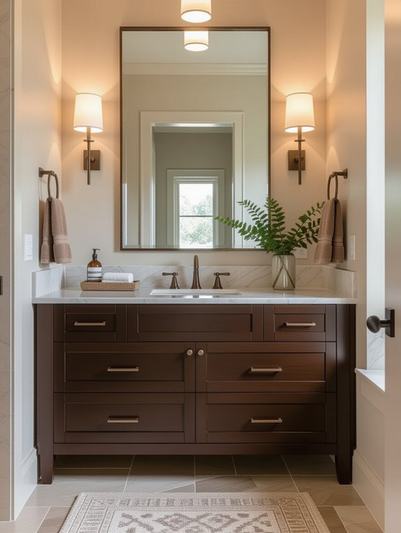 espresso vanity focal point