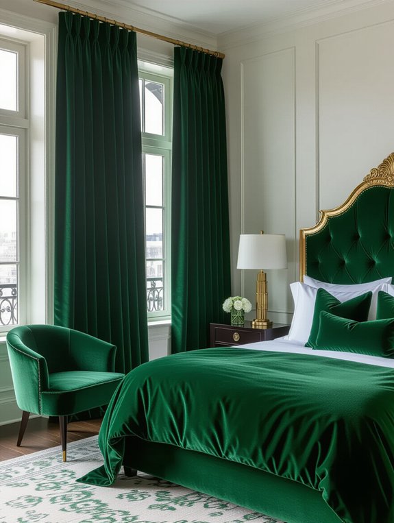 vibrant emerald bedroom decor