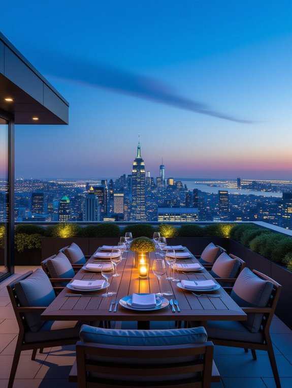 elegant rooftop dining